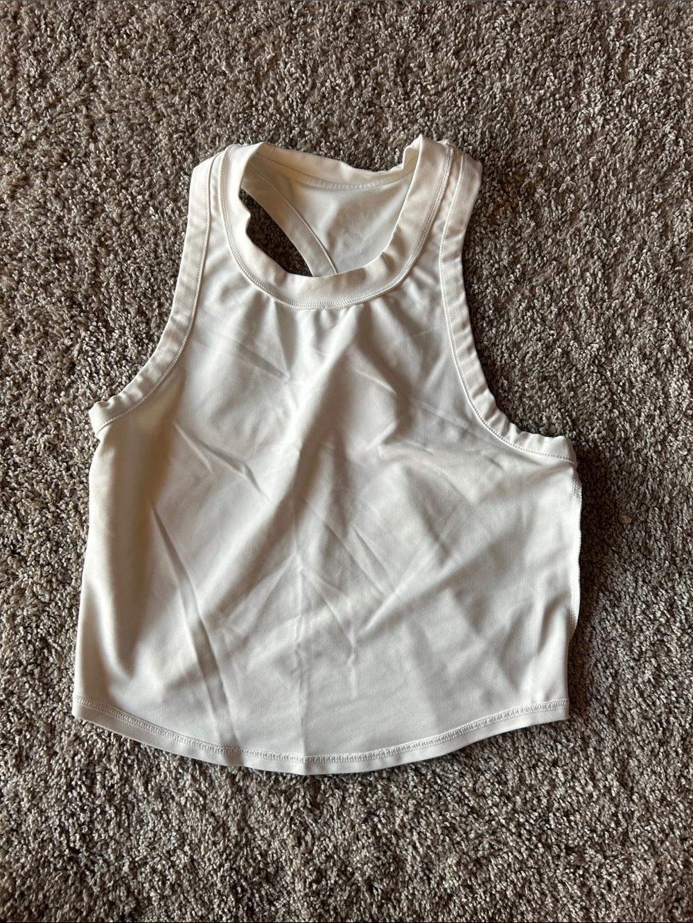 Old Navy Cream High-Neck Racerback Crop Tank - Small Petite